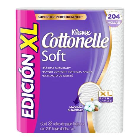 Papel Higiénico Kleenex Cottonelle Soft Xl 32 Rollos Walmart