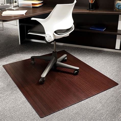 Protect your carpet from damages with desk and computer chair mats delivered with fast, free shipping. Bamboo Office Chair Mat - 42x48 Inch in Chair Mats