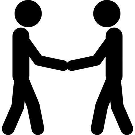 Two Stick Man Variants Shaking Hands Icons Free Download