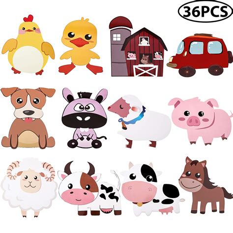 Buy 36 Pieces Large Farm Animal Cutouts For Baby Shower Farm Animal