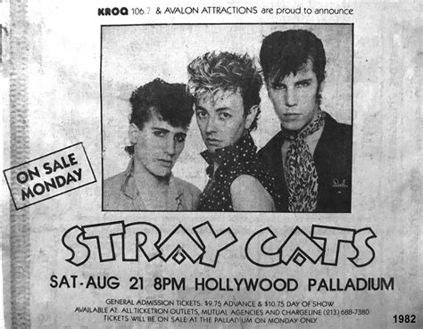 An Advertisement For Stray Cats At The Hollywood Palladium March 21 1971