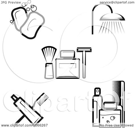 Clipart Black And White Hygiene Icons Royalty Free Vector