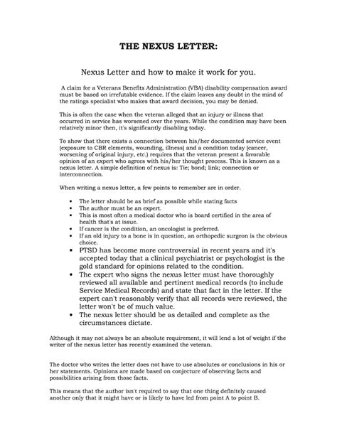 The Nexus Letter Fill And Sign Printable Template Online Us Legal Forms