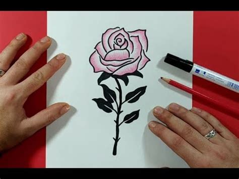 Como Dibujar Una Rosa Paso A Paso 18 How To Draw A Rose 18 YouTube