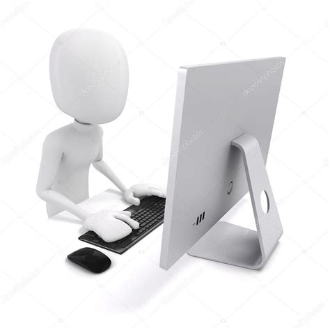 3d Man Working On Computer Stock Photo By ©digitalgenetics 69187331