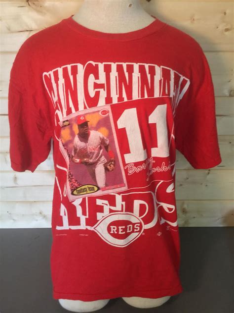 Vintage S Cincinnati Reds Barry Larkin T Shirt Retro Etsy
