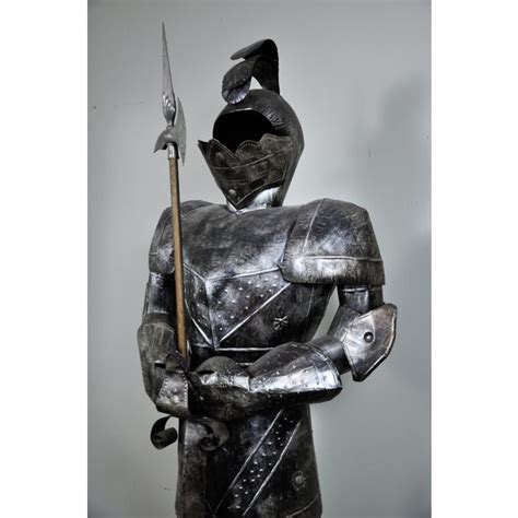 Vintage Medieval Tin Guard Knight Sculpture Chairish