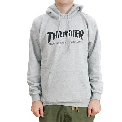 Thrasher Magazine Grey Skate Mag Logo Hooded Sweatshirt Black Sheep Store