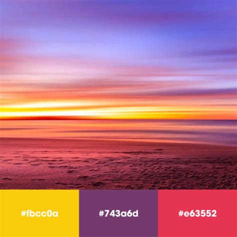 Peach is a color that represents the color of the peach fruit. 12 Beach Sunset Color Palettes with HEX Codes | Logo ...