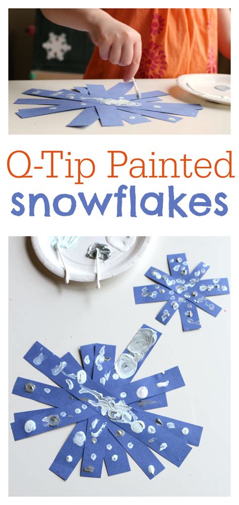 Q Tip Painted Snowflakes Fun Winter Craft For Preschool Daycare