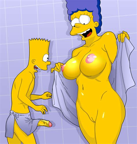 Xbooru Bart Simpson Bathing Big Breasts Big Penis Blue Hair