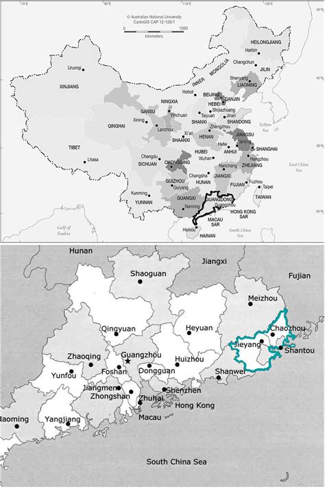 Map Of China Showing Location Of Chaoshan Region Download Scientific