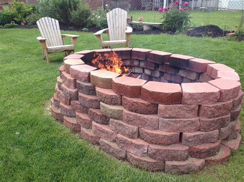 For those who prefer a cleaner, more contemporary look, belgard's weston stone® fire pit kit offers a pleasing visual alternative to some of our more textured products. Do it yourself fire-pit. Great weekend project, You buy the bricks from Lowes/Homedepot- For ...