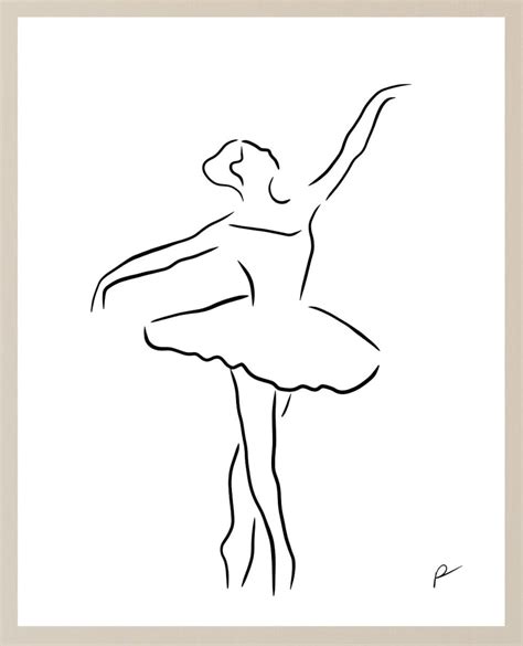 Ballerina Female Line Art Line Drawing Body Contour Art Etsy