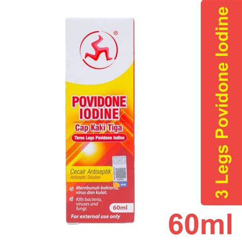 3 Legs Povidone Iodine 三脚标 优碘 Cap Kaki Tiga Povidone Iodine Antiseptic