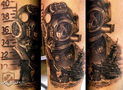 See more ideas about helmet tattoo, diver tattoo, deep sea diver. Diver tattoo, Inspirational tattoos, Tattoos