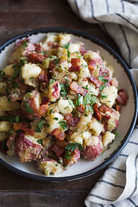 Add the chips, mix well. german potato salad with bacon - vinegar based sauce ...