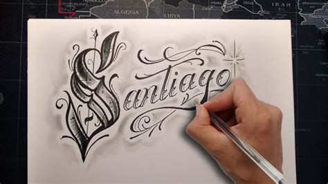 Dibujando Letras Chicanas Santiago ️drawing Chicano Lettering Nosfe Ink