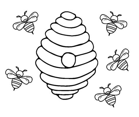 Bees And Beehive Coloring Page Download Print Or Color Online For Free