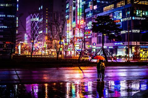 Cityscape Umbrella South Korea Hd Wallpapers Desktop