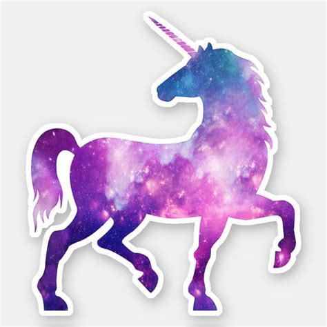 Cosmic Watercolor Galaxy Unicorn Sticker Zazzle Unicorn Stickers