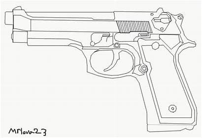 Pistol Drawing Outline M9 Getdrawings
