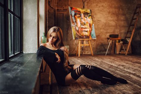 Wallpaper Evgeny Freyer Women Model Valentina Grishko Blonde Long Hair Straight Hair