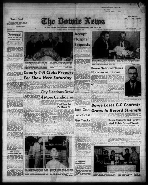 The Bowie News (Bowie, Tex.), Vol. 42, No. 10, Ed. 1 Thursday, March 7