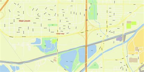 Lancaster County Pdf Map Vector Nebraska Us Detailed County Plan