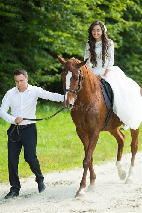 Bride Groom Sitting Horse Stock Photos Free And Royalty Free Stock