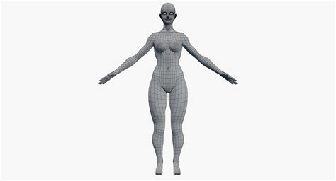Woman Character Base Mesh Rigged 3D Model 25 Blend Dae Fbx Obj