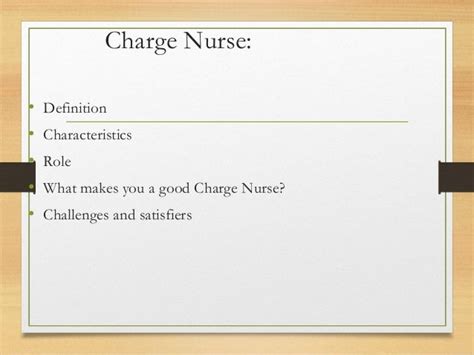 Charge Nurse Pptppt By Mrs Shalinipriya Bicrant Rnmsn