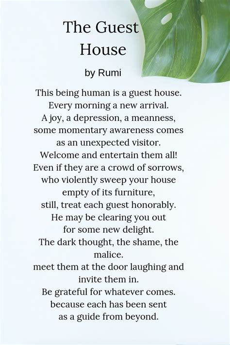 The Guest House A Poem By Rumi