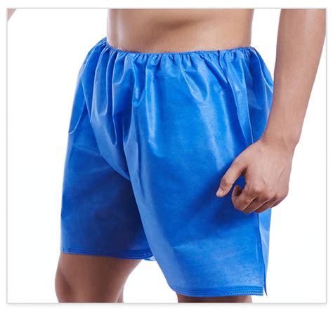 10pcs lot blue mens thin one time use boxer disposable breathable underwear for travel sauna