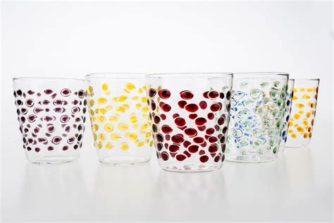 Set Of 6 Colored Bubbles Glasses C94 Casarialto