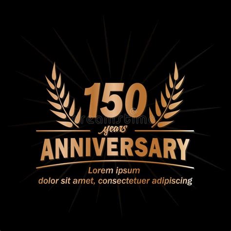 150th Anniversary Vector Icon Birthday Logo Template Greeting Card