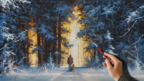How To Painting A Winter Landscape Acrylic Painting By Maria