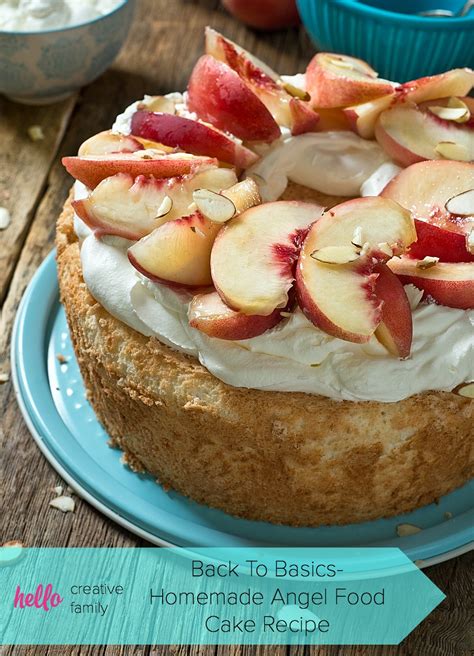 Add the extracts and beat to stiff peaks. Back To Basics- Homemade Angel Food Cake Recipe - Hello ...