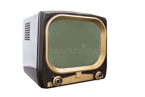 Retro 1950s Television Isolated With Clipping Path Stock Image Image