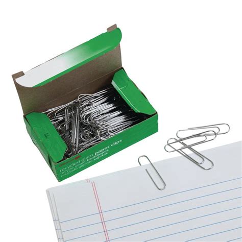 Officemate Recycled Giant Paper Clips Box Of 100