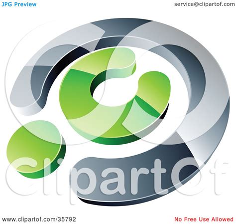Clipart Illustration Of A Pre Made Logo Of A Chrome And Green Copyright