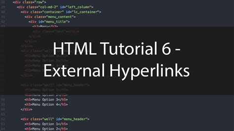 Html Tutorial 6 External Hyperlinks Youtube