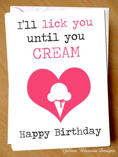 Rude Birthday Card Lick Wife Girlfriend Lesbian Cheeky Naughty Love Novelty Gay Ebay