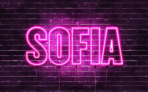 Download Wallpapers Sofia K Wallpapers With Names Female Names Sofia Name Purple Neon