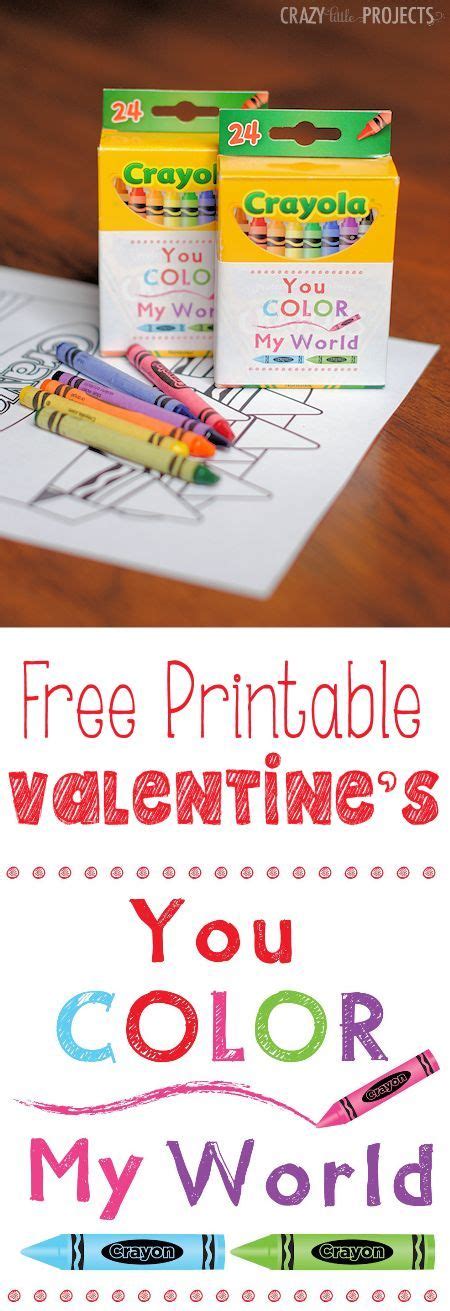 You Color My World Crayon Printables For Valentines Day Pictures