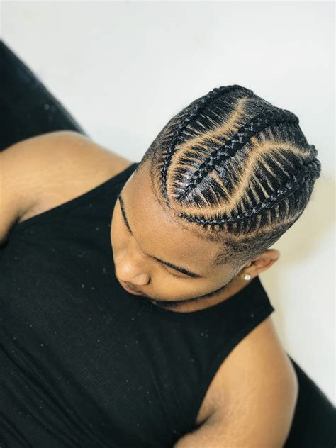 Black Man Mens Braids With Fade Hairstyles Drop Fade With Curls Super