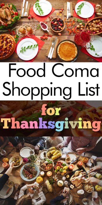 · traditional thanksgiving food list: Food Coma Shopping List for Thanksgiving - My List of Lists