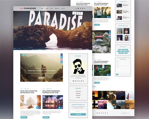 Travel Blog Template Free Psd Download Psd