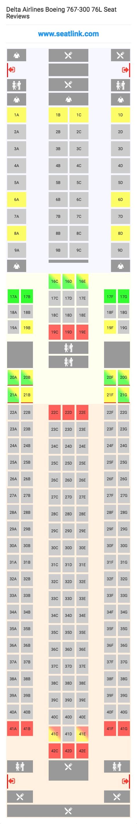Delta Airlines Boeing 767 300 76l Seating Chart Updated July 2022