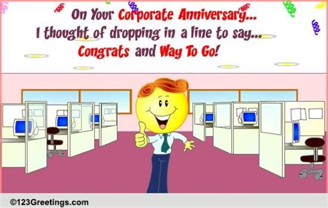 100% guarantee · personalize · email proof available A Special Corporate Anniversary Wish! Free At Work Etc ...